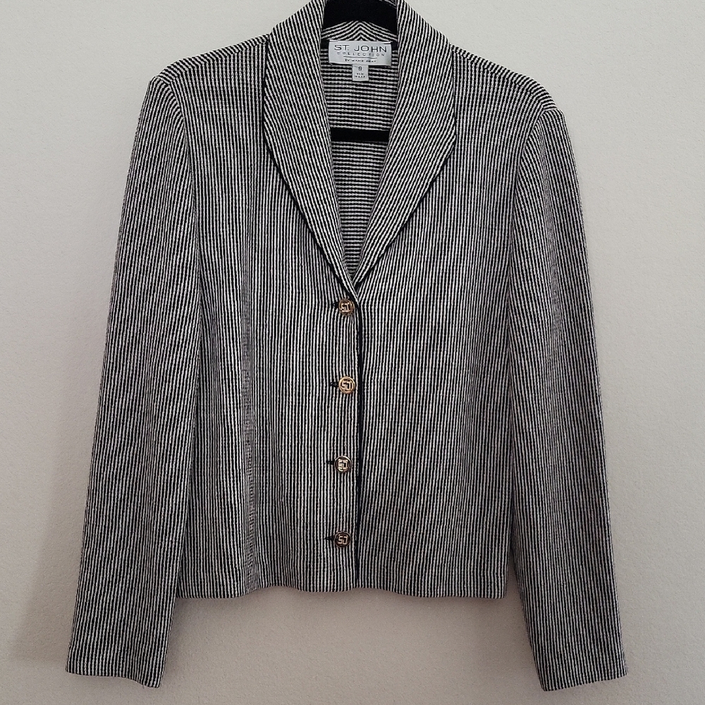 St. John Collection Knit Striped Blazer